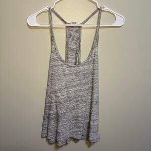 Pink Victoria's Secret Sleepwear Grey Burnout Racerback Spaghetti Strap Tank Top